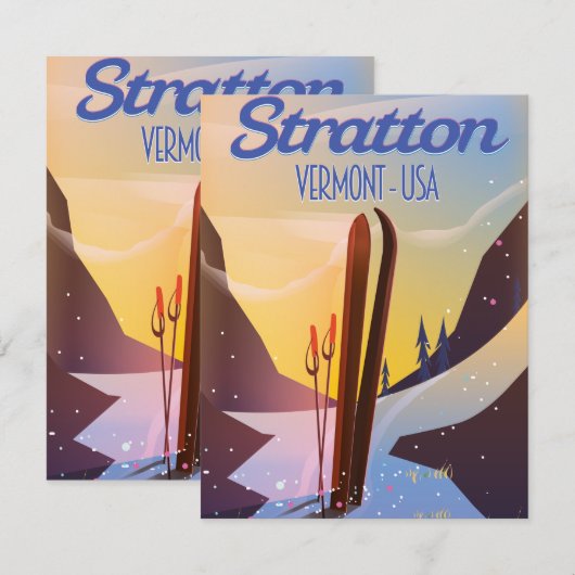 Stratton Vermont ski reisposter (Voorkant / Achterkant)