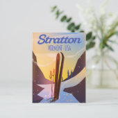 Stratton Vermont ski reisposter Briefkaart (Staand voorkant)