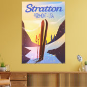 Stratton Vermont ski reisposter Canvas Afdruk (Insitu (Woonkamer))