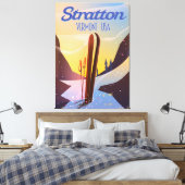 Stratton Vermont ski reisposter Canvas Afdruk (Insitu (Slaapkamer))