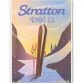 Stratton Vermont ski reisposter Sticker (Voorkant)