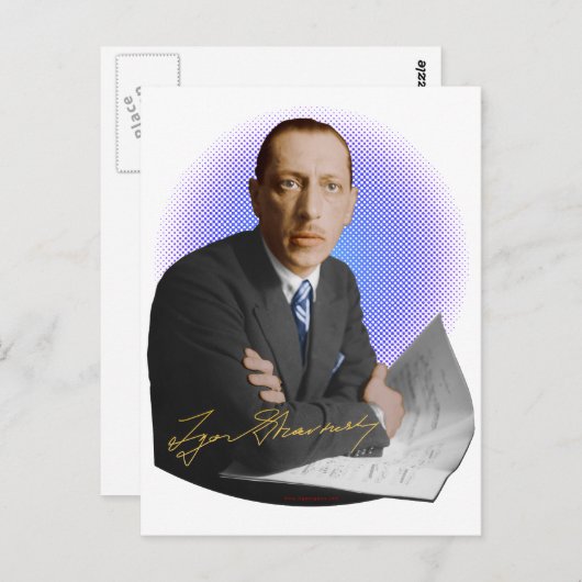 Stravinsky-handtekening Briefkaart (Voorkant / Achterkant)