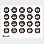 Straw-boo-ry Grappige Aardbei Pun Donker BG Ronde Sticker (Vel)