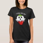 Straw-boo-ry Grappige Aardbei Pun Donker BG T-shirt (Voorkant)