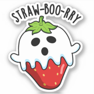 Straw-boo-ry Grappige Aardbei Pun Sticker