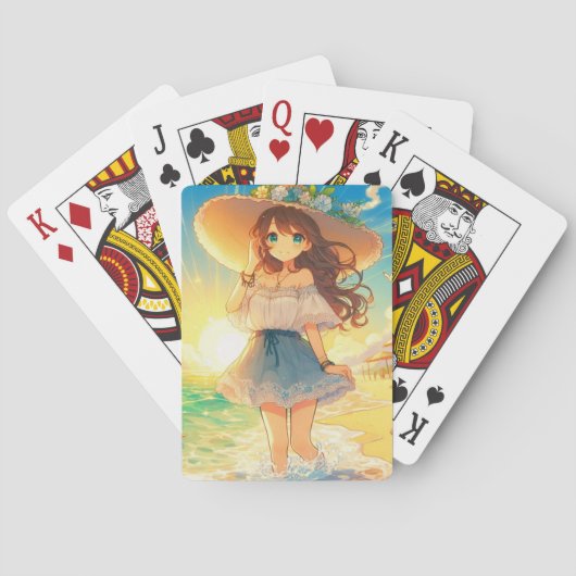 Straw Hat Girl Pokerkaarten (Achterkant)