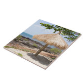 Straw parasol, Koh Lanta, Krabi, Thailand Tegeltje (Zijkant)