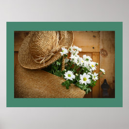 Straw Pet en Daisies Art Poster - SRF