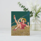Straw PinUp Briefkaart (Staand voorkant)