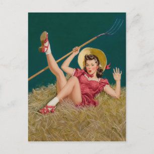 Straw PinUp Briefkaart