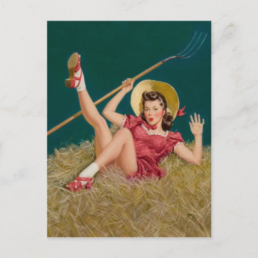 Straw PinUp Briefkaart (Voorkant)