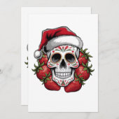 Straw Santa Dag van de Doden Feestdagenkaart (Voorkant / Achterkant)
