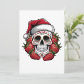 Straw Santa Dag van de Doden Feestdagenkaart (Staand voorkant)