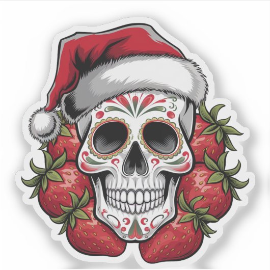Straw Santa Dag van de Doden Sticker (Voorkant)