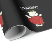 Strawbeary Funny Strawberry Beer Pun Dark BG Cadeaupapier (Rol Hoek)