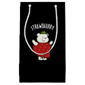 Strawbeary Funny Strawberry Beer Pun Dark BG Klein Cadeauzakje (Voorkant)