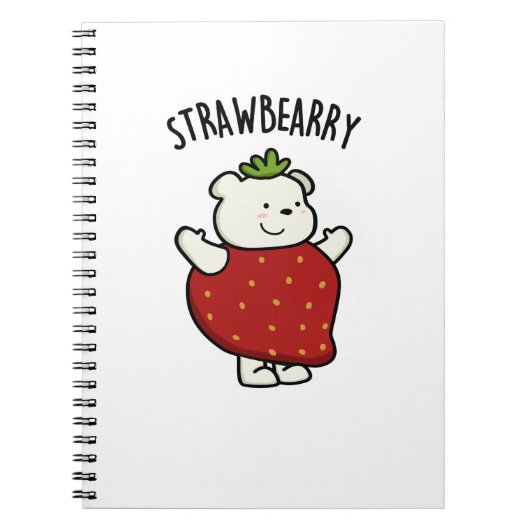 Strawbeary Grappige Aardbei Beer Woordspeling Notitieboek (Voorkant)