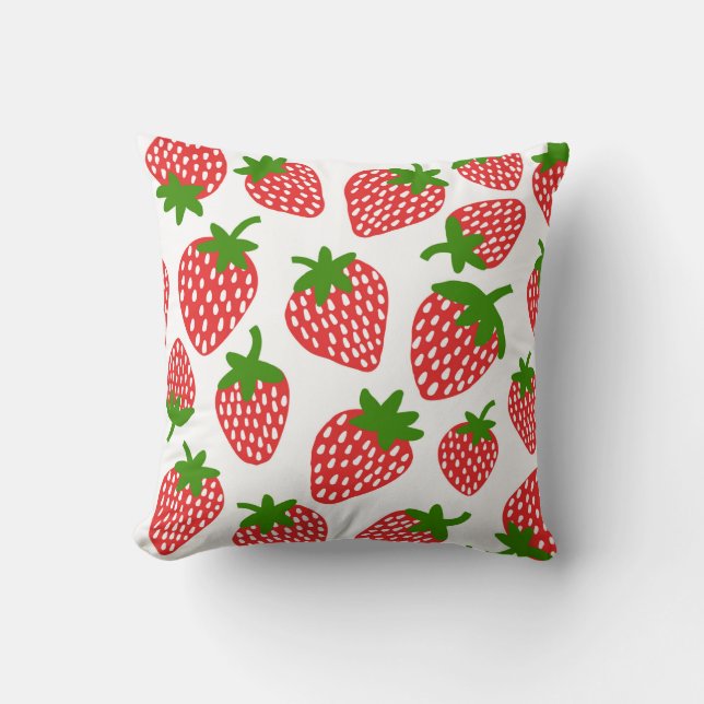 Strawberrie naadloos patroon.  illustratie kussen (Voorkant)
