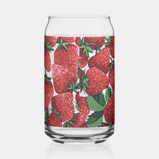Strawberries and Cream Pattern Blikvorm Glas (Rechts)