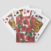 Strawberries and Cream Textile Pattern Pokerkaarten (Achterkant)