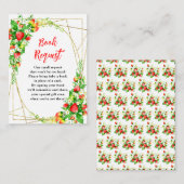 Strawberries and Daisies Baby Shower Book Request Informatiekaartje (Voorkant / Achterkant)
