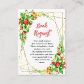 Strawberries and Daisies Baby Shower Book Request Informatiekaartje (Voorkant)