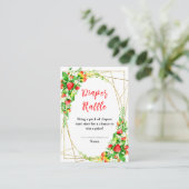 Strawberries and Daisies Baby Shower Diaper Raffle Informatiekaartje (Staand voorkant)