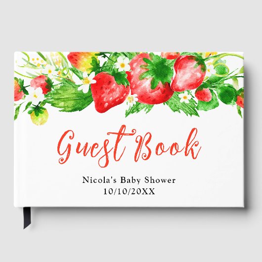 Strawberries and Daisies Baby Shower Gastenboek (Voorkant)