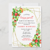 Strawberries and Daisies Baby Shower Kaart (Voorkant)