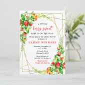 Strawberries and Daisies Baby Shower Kaart (Staand voorkant)