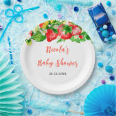 Strawberries and Daisies Baby Shower Papieren Bordje (Feest)