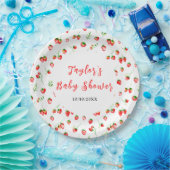 Strawberries and Daisies Baby Shower Papieren Bordje (Feest)