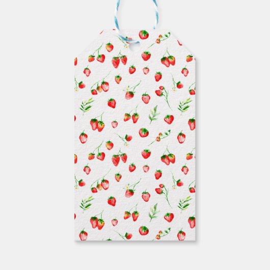 Strawberries and Daisies Baby Shower Thank You Cadeaulabel (Achterkant)