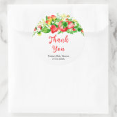 Strawberries and Daisies Baby Shower Thank You Ronde Sticker (Tas)