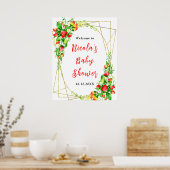 Strawberries and Daisies Baby Shower Welcome Poster (Keuken)