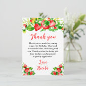 Strawberries and Daisies Birthday Bedankkaart (Staand voorkant)