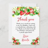 Strawberries and Daisies Birthday Bedankkaart (Voorkant)