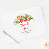 Strawberries and Daisies Birthday Party Thank You Ronde Sticker (Envelop)