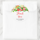 Strawberries and Daisies Birthday Party Thank You Ronde Sticker (Tas)