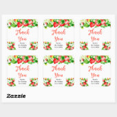 Strawberries and Daisies Birthday Thank You Vierkante Sticker (Vel)