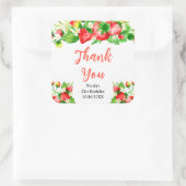 Strawberries and Daisies Birthday Thank You Vierkante Sticker (Tas)