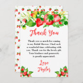 Strawberries and Daisies Bridal Shower Bedankkaart (Voorkant / Achterkant)