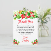 Strawberries and Daisies Bridal Shower Bedankkaart (Staand voorkant)