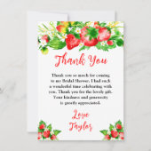 Strawberries and Daisies Bridal Shower Bedankkaart (Voorkant)