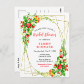 Strawberries and Daisies Bridal Shower Briefkaart (Voorkant / Achterkant)