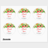 Strawberries and Daisies Bridal Shower Thank You Ronde Sticker (Vel)