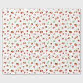 Strawberries and Daisies Pattern Cadeaupapier (Vlak)