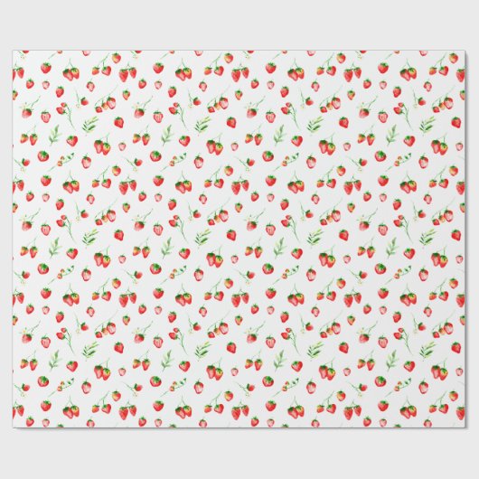 Strawberries and Daisies Pattern Cadeaupapier (Vlak)