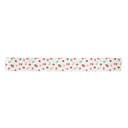 Strawberries and Daisies Pattern Satijnen Lint (Voorkant)