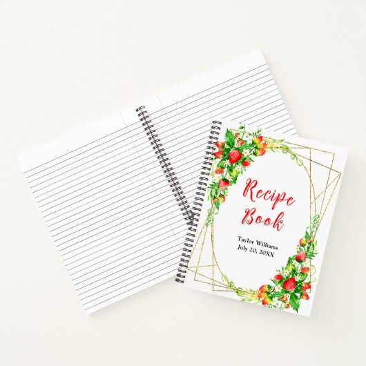 Strawberries and Daisies Recipe Book Notitieboek (Binnen)